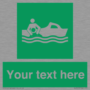 Custom sign safe condition Rescue boat